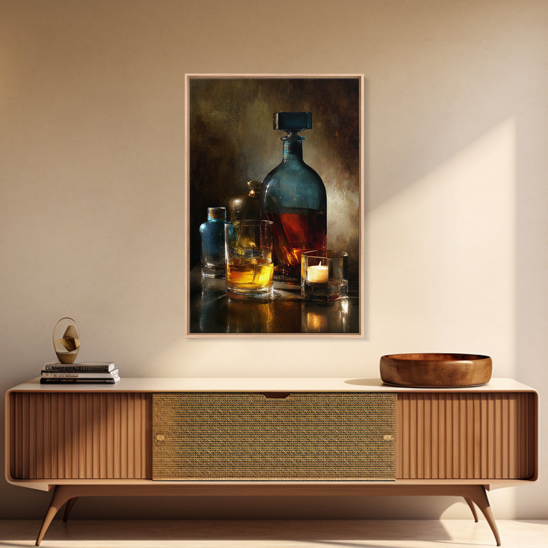 Smoked Glassware Study Canvas Print, Bar Art, Fine Art Print, Bar Decor, Fine Art, Metal Wall Art, Canvas Wall Art, BAR-2x3-7