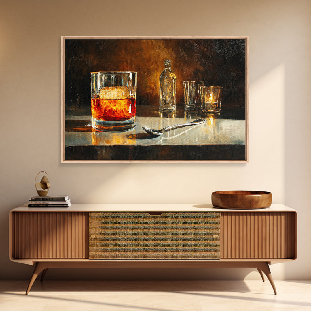 Orange Bitters and Bar Spoon Still Life Canvas Print, Bar Art, Bar Signs, Bar Decor, Fine Art, Modern Decor, BAR-3x2-1