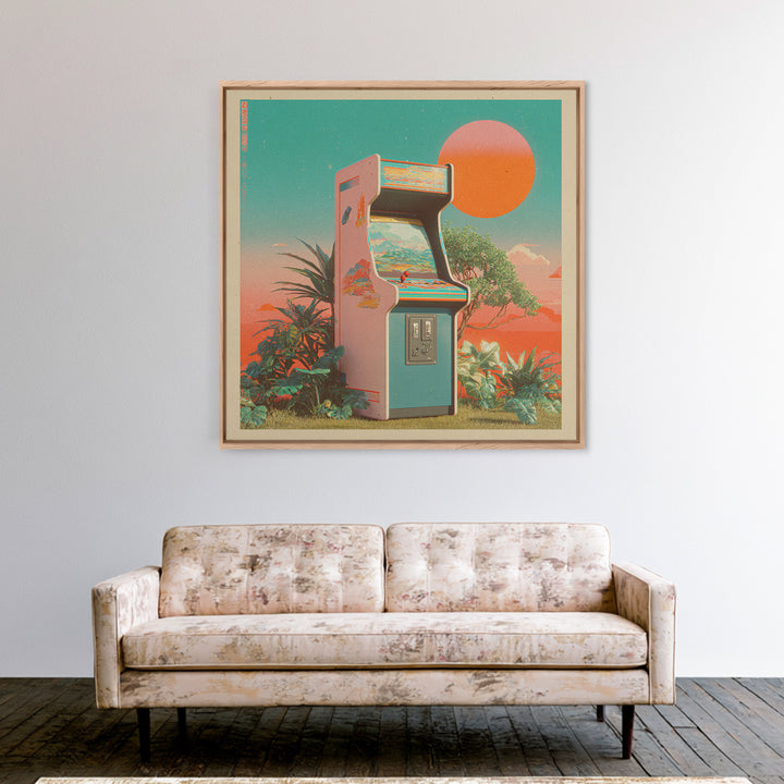 Retro Arcade Cabinet Graphic Canvas Print, Basement Art, Modern Decor, Living Room Decor, Fine Art, Retreat, Home Decor, BAS-1x1-25