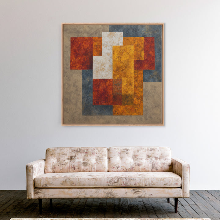 Sports Jersey Abstract Framed Canvas Print, Basement Art, Gallery Decor, Living Room Decor, Abstract Art, Retreat, BAS-1x1-78