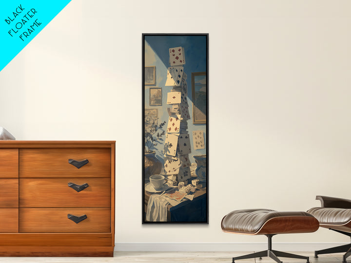 Poker Cards and Dice Canvas Print, Basement Art, Western Decor, Living Room Decor, Fine Art, Retreat, Rustic Wall Art, BAS-1x3-68