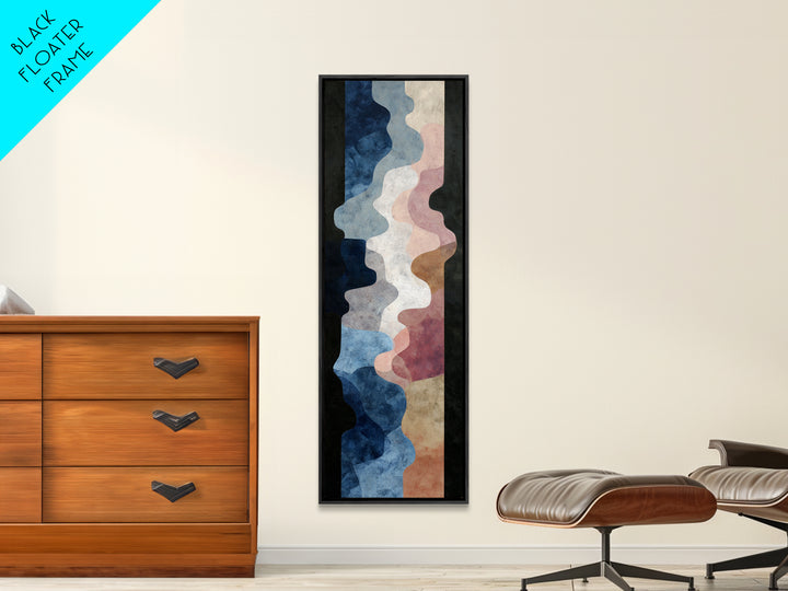 Abstract Soundwave Art Framed Canvas Print, Basement Art, Statement Artwork, Living Room Decor, Abstract Art, Retreat, BAS-1x3-8