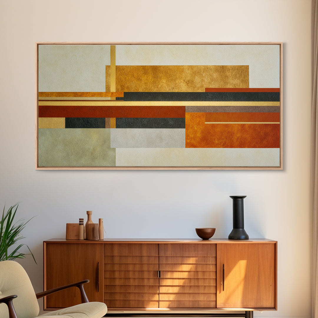 Sports Jersey Abstract Framed Canvas Print, Basement Art, Minimalist Decor, Living Room Decor, Fine Art, Retreat, Western Decor, BAS-2x1-50