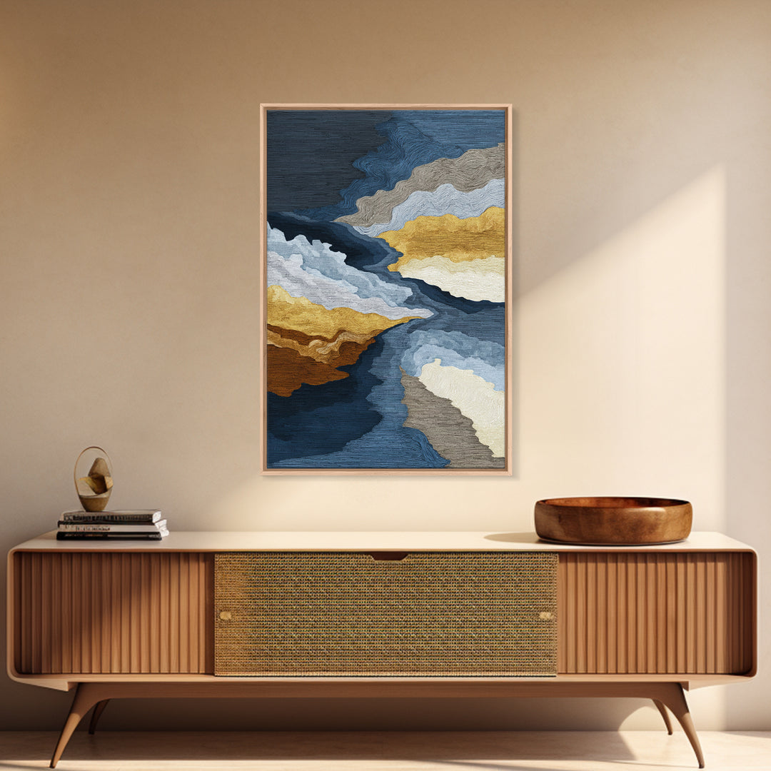 Abstract Soundwave Art Framed Canvas Print, Basement Art, Bar Decor, Living Room Decor, Abstract Art, Retreat, Game Room Decor, BAS-2x3-76