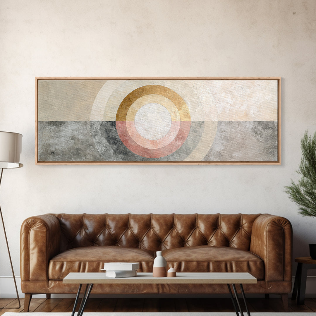 Dartboard Circular Color Composition Canvas Print, Basement Art, Digital Wall Art, Living Room Decor, Abstract Art, Retreat, BAS-3x1-34