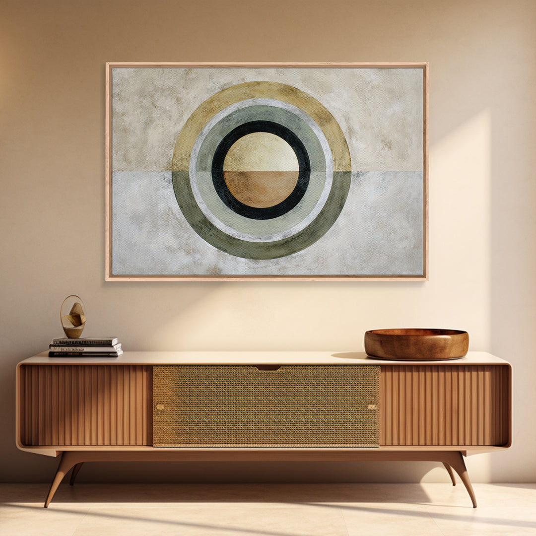 Dartboard Circular Color Composition Framed Canvas Print, Basement Art, Custom Wall Art, Living Room Decor, Fine Art, Retreat, BAS-3x2-70