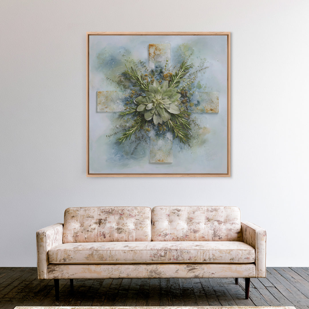 Botanical Bath Herb Arrangement Canvas Print, Bathroom Art, Modern Wall Art, Bathroom Decor, Fine Art, Spa, Wall Decor, BAT-1x1-17