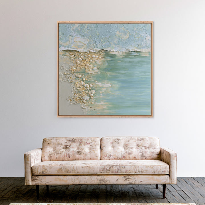 Oyster Shell Study Canvas Print, Bathroom Art, Canvas Wall Art, Bathroom Decor, Oil Painting, Spa, Bathroom Wallpaper, BAT-1x1-22