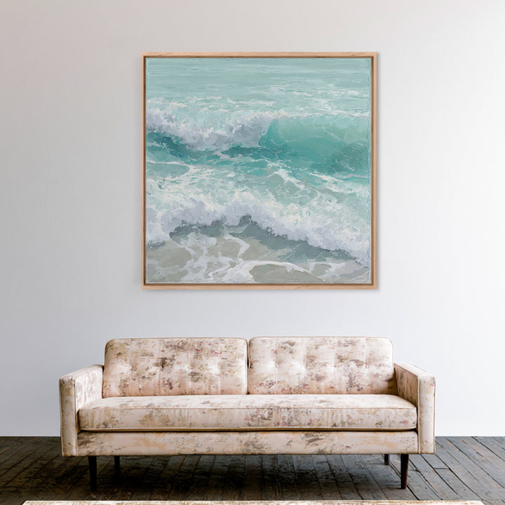 Calming Blue Ocean Wave Study Canvas Print, Bathroom Art, Funny Bathroom Art, Bathroom Decor, Fine Art, Spa, Art Print, BAT-1x1-25