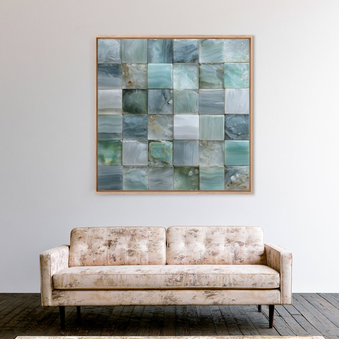 Soft Cloud and Rain Composition Framed Canvas Print, Bathroom Art, Bathroom Wall Decor, Bathroom Decor, Oil Painting, Spa, BAT-1x1-43
