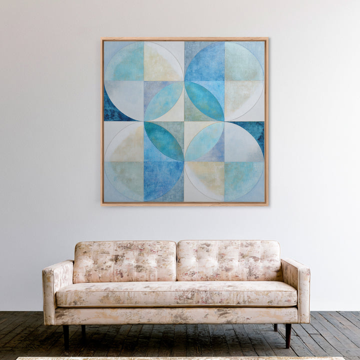 Clean Geometric Forms Canvas Print, Bathroom Art, Bathroom Wallpaper, Bathroom Decor, Abstract Art, Spa, Luxury Decor, BAT-1x1-45