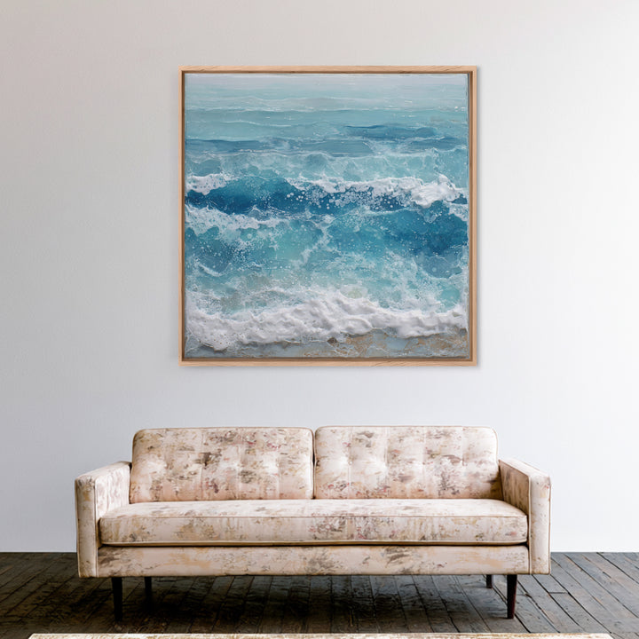 Calming Blue Ocean Wave Study Canvas Print, Bathroom Art, Funny Bathroom Art, Bathroom Decor, Fine Art, Spa, Art Print, BAT-1x1-49