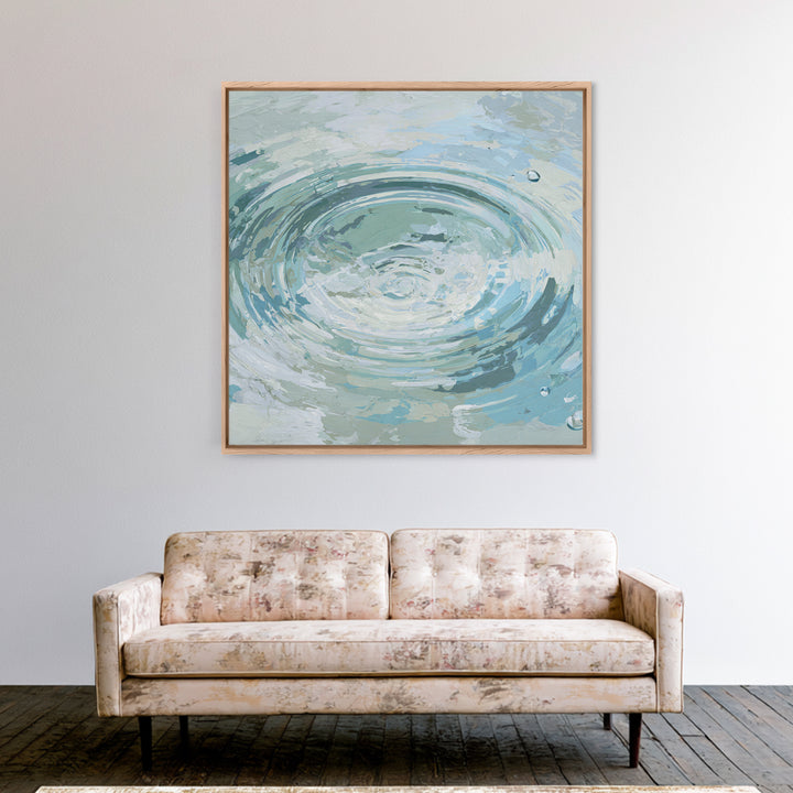 Abstract Water Ripples Framed Canvas Print, Bathroom Art, Halloween Art, Bathroom Decor, Abstract Art, Spa, Textured Painting, BAT-1x1-53