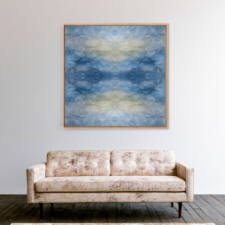 Soft Cloud and Rain Composition Framed Canvas Print, Bathroom Art, Trendy Wall Art, Bathroom Decor, Fine Art, Spa, BAT-1x1-67
