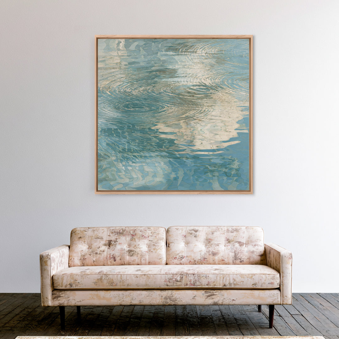 Abstract Water Ripples Canvas Print, Bathroom Art, Modern Decor, Bathroom Decor, Fine Art, Spa, Home Decor, Poster, Digital Art, BAT-1x1-77