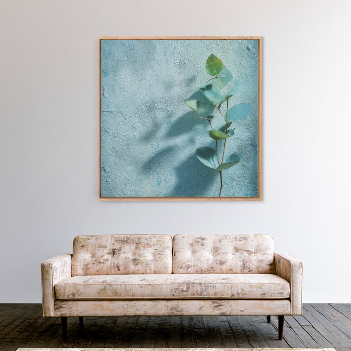 Sunlit Window Plant Shadow on Plaster Canvas Print, Bathroom Art, Bathroom Art Decor, Bathroom Decor, Fine Art, Spa, Boho Decor, BAT-1x1-90