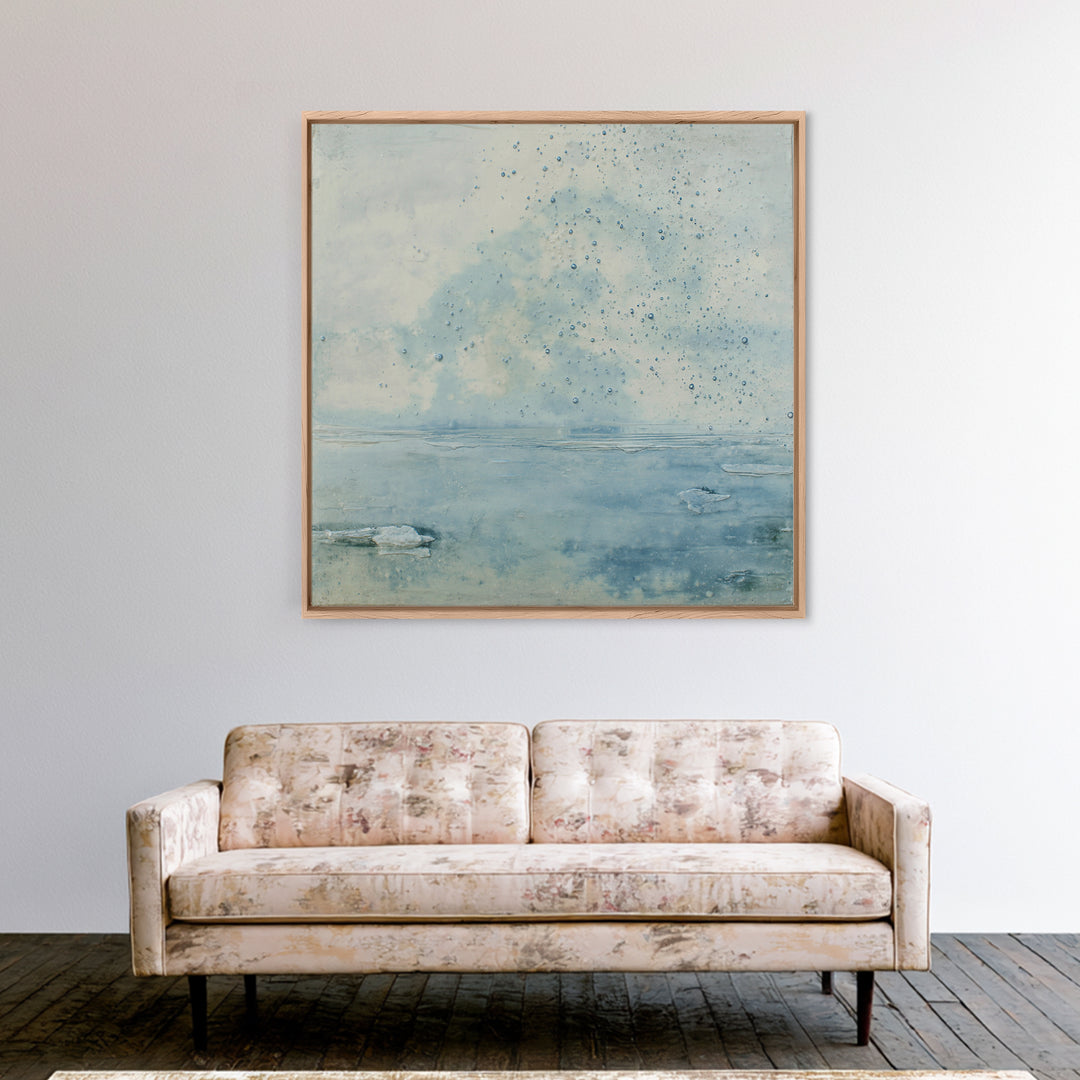 Soft Cloud and Rain Composition Canvas Print, Bathroom Art, Fine Art Print, Bathroom Decor, Fine Art, Spa, Poster, Digital Art, BAT-1x1-91