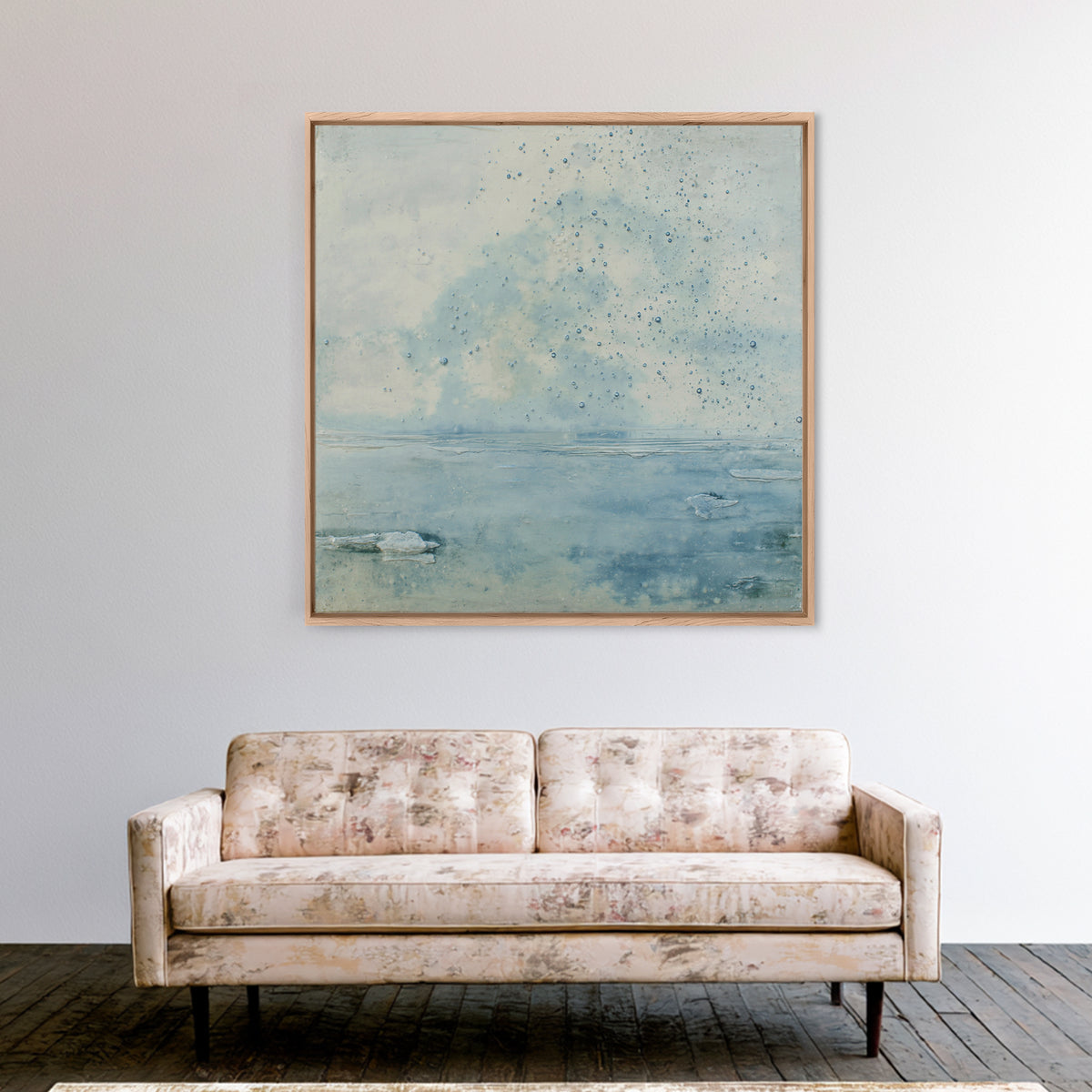 Soft Cloud and Rain Composition Canvas Print, Bathroom Art, Fine Art Print, Bathroom Decor, Fine Art, Spa, Poster, Digital Art, BAT-1x1-91