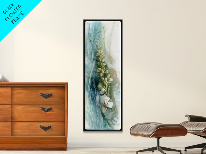 Botanical Bath Herb Arrangement Framed Canvas Print, Bathroom Art, Bathroom Wallpaper, Bathroom Decor, Fine Art, Spa, BAT-1x3-53