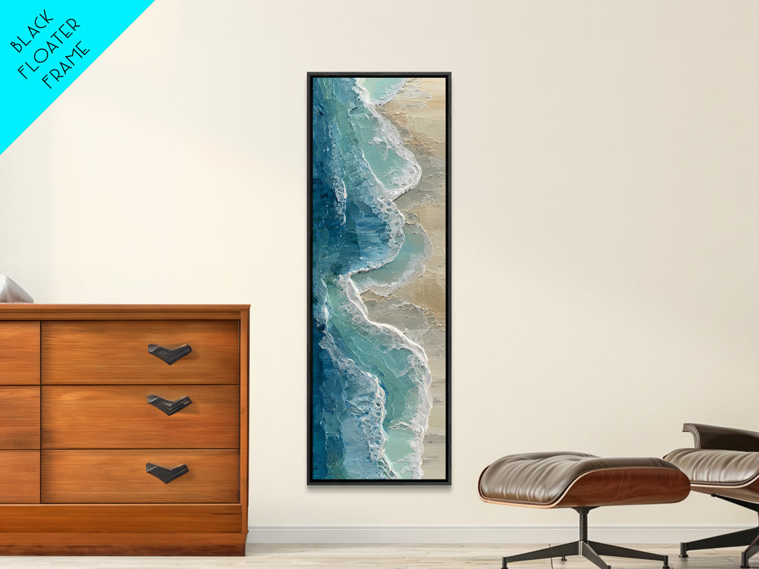 Calming Blue Ocean Wave Study Framed Canvas Print, Bathroom Art, Modern Decor, Bathroom Decor, Fine Art, Spa, Home Decor, BAT-1x3-61