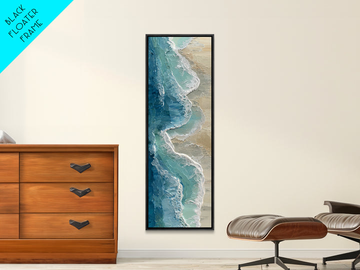 Calming Blue Ocean Wave Study Framed Canvas Print, Bathroom Art, Modern Decor, Bathroom Decor, Fine Art, Spa, Home Decor, BAT-1x3-61