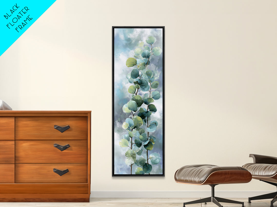 Spa Eucalyptus Branch Framed Canvas Print, Bathroom Art, Funny Bathroom Art, Bathroom Decor, Oil Painting, Spa, Art Print, BAT-1x3-62