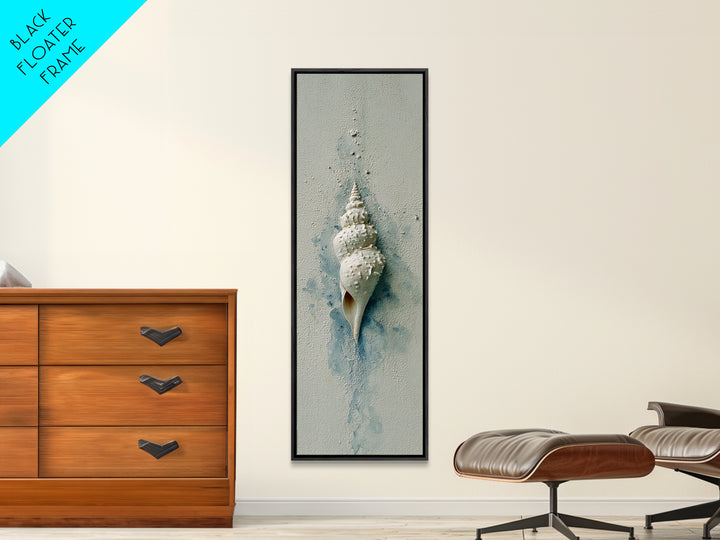 Minimal Seashell Still Life on Pale Sand Canvas Print, Bathroom Art, Custom Pet Portrait, Bathroom Decor, Oil Painting, Spa, BAT-1x3-63