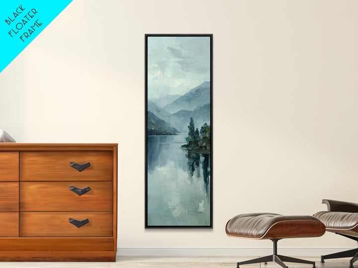 Misty Lake Scene Framed Canvas Print, Bathroom Art, Bathroom Print, Bathroom Decor, Fine Art, Spa, Minimalist Decor, BAT-1x3-69