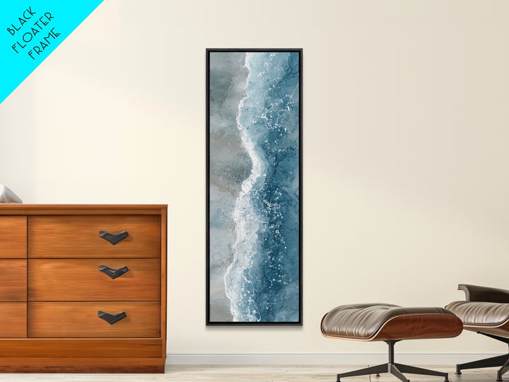 Calming Blue Ocean Wave Study Canvas Print, Bathroom Art, Art Print, Bathroom Decor, Fine Art, Spa, Custom Pet Portrait, BAT-1x3-85