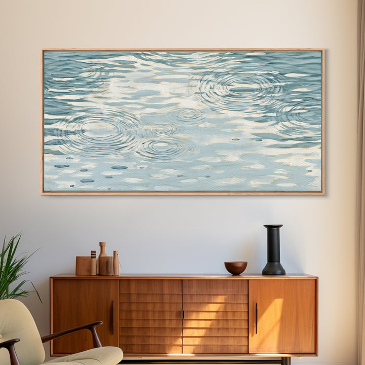 Abstract Water Ripples Framed Canvas Print, Bathroom Art, Art Print, Bathroom Decor, Fine Art, Spa, Custom Pet Portrait, BAT-2x1-1