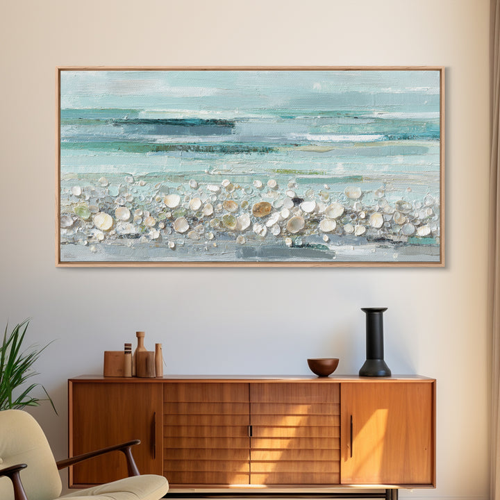 Oyster Shell Study Framed Canvas Print, Bathroom Art, Gallery Decor, Bathroom Decor, Fine Art, Spa, Minimalist Decor, BAT-2x1-18