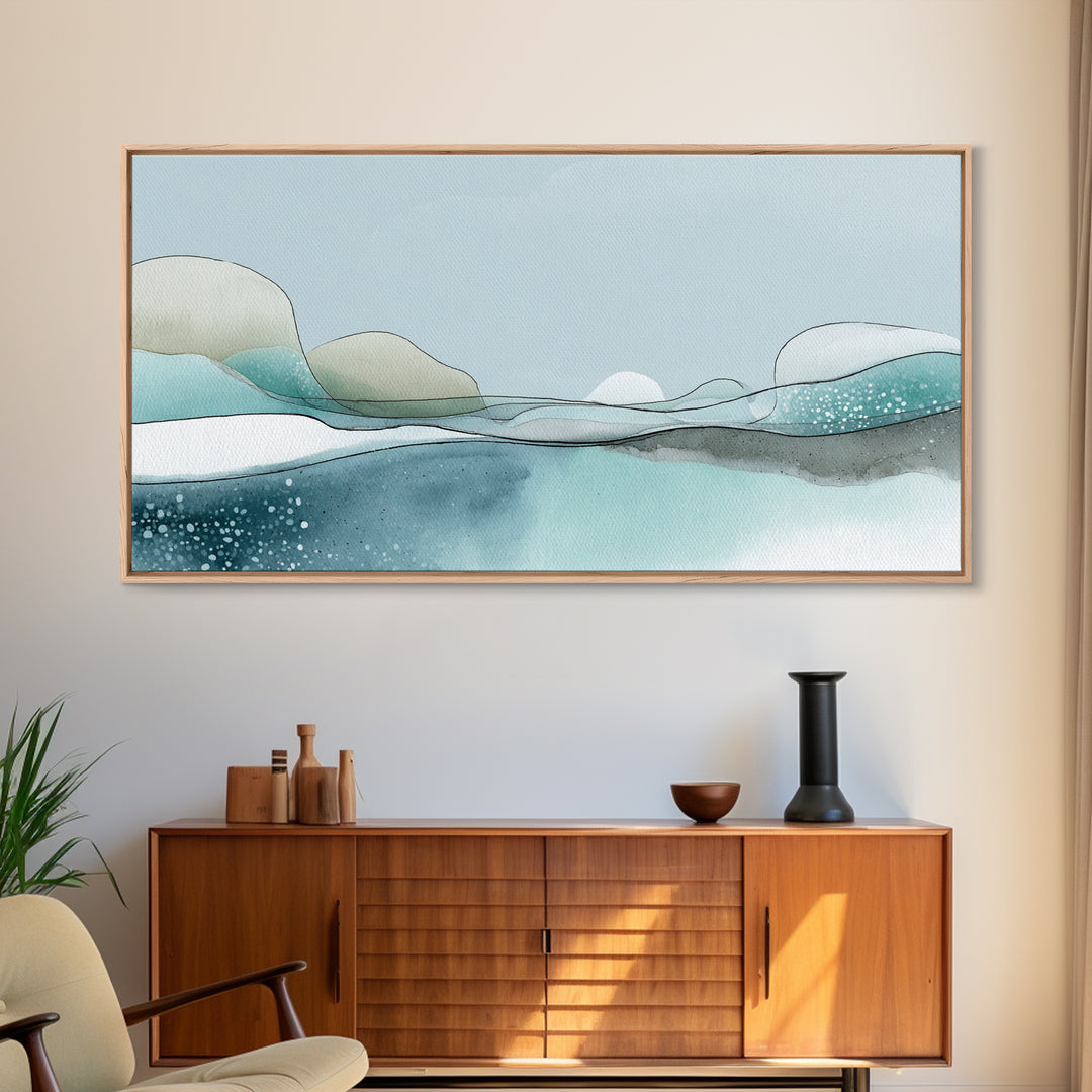 Soft Figure Line Drawing Framed Canvas Print, Bathroom Art, Neutral Decor, Bathroom Decor, Oil Painting, Spa, Wall Art, BAT-2x1-75