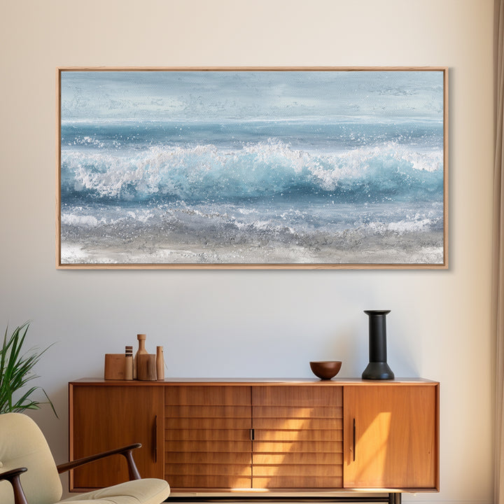 Calming Blue Ocean Wave Study Canvas Print, Bathroom Art, Printable Wall Art, Bathroom Decor, Spa, Bathroom Wall Decor, BAT-2x1-93
