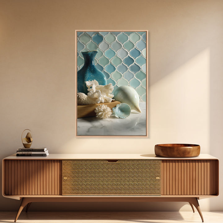 Clean Geometric Forms Canvas Print, Bathroom Art, Luxury Decor, Bathroom Decor, Abstract Art, Spa, Digital Wall Art, BAT-2x3-29