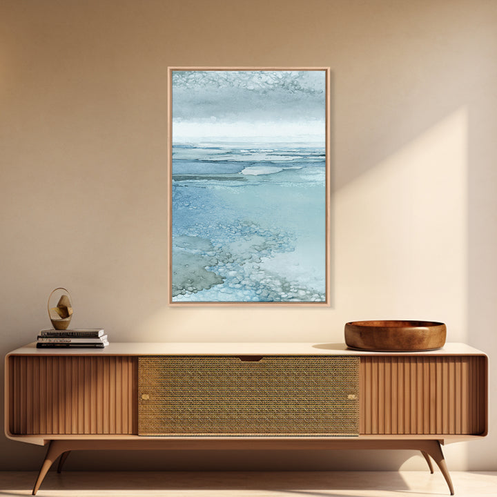 Misty Lake Scene Framed Canvas Print, Bathroom Art, Textured Painting, Bathroom Decor, Fine Art, Spa, Bathroom Wall Art, BAT-2x3-41