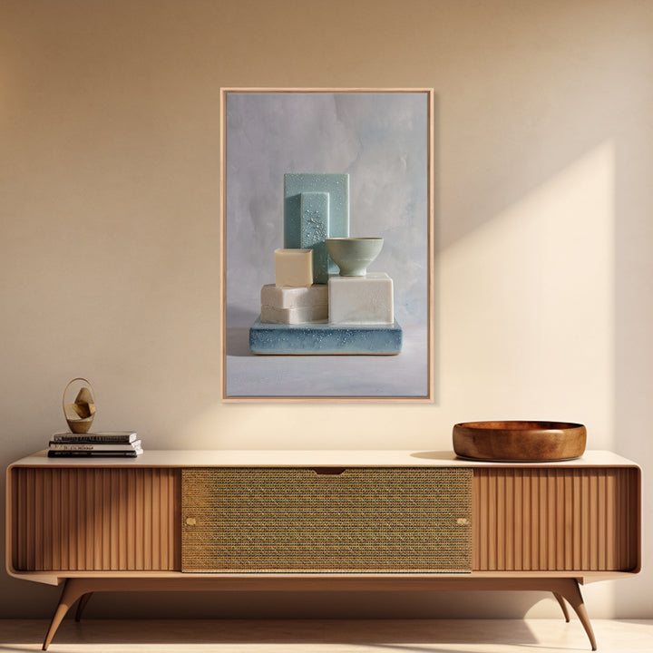 Clean Geometric Forms Canvas Print, Bathroom Art, Luxury Decor, Bathroom Decor, Abstract Art, Spa, Digital Wall Art, BAT-2x3-5