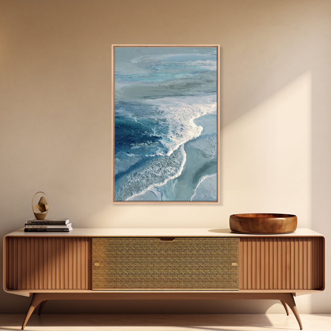 Calming Blue Ocean Wave Study Canvas Print, Bathroom Art, Digital Wall Art, Bathroom Decor, Fine Art, Spa, Unique Wall Art, BAT-2x3-57