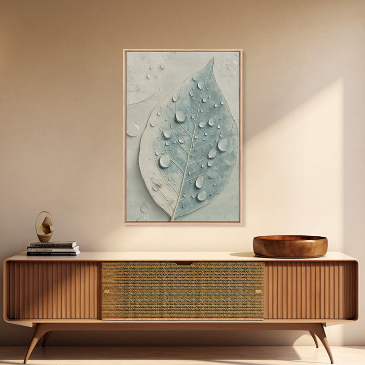 Tropical Leaf Silhouette Canvas Print, Bathroom Art, Textured Painting, Bathroom Decor, Oil Painting, Spa, Bathroom Wall Art, BAT-2x3-70
