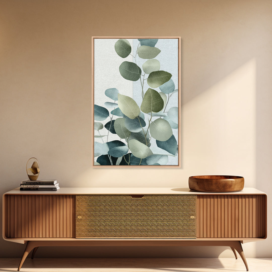 Spa Eucalyptus Branch Canvas Print, Bathroom Art, Contemporary Art, Bathroom Decor, Spa, Framed Wall Art, Dog Portrait, BAT-2x3-82