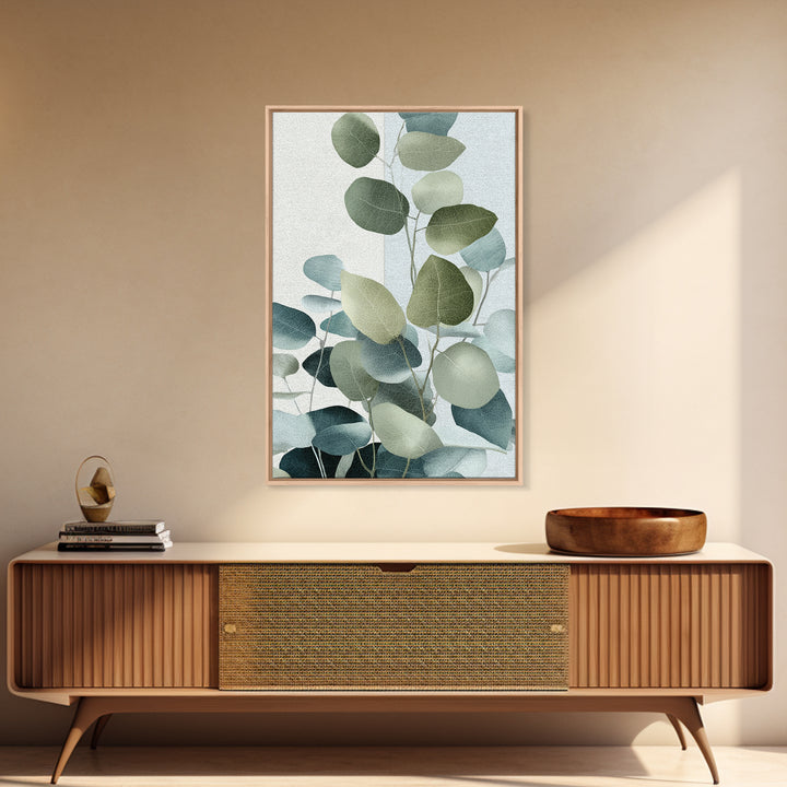 Spa Eucalyptus Branch Canvas Print, Bathroom Art, Contemporary Art, Bathroom Decor, Spa, Framed Wall Art, Dog Portrait, BAT-2x3-82