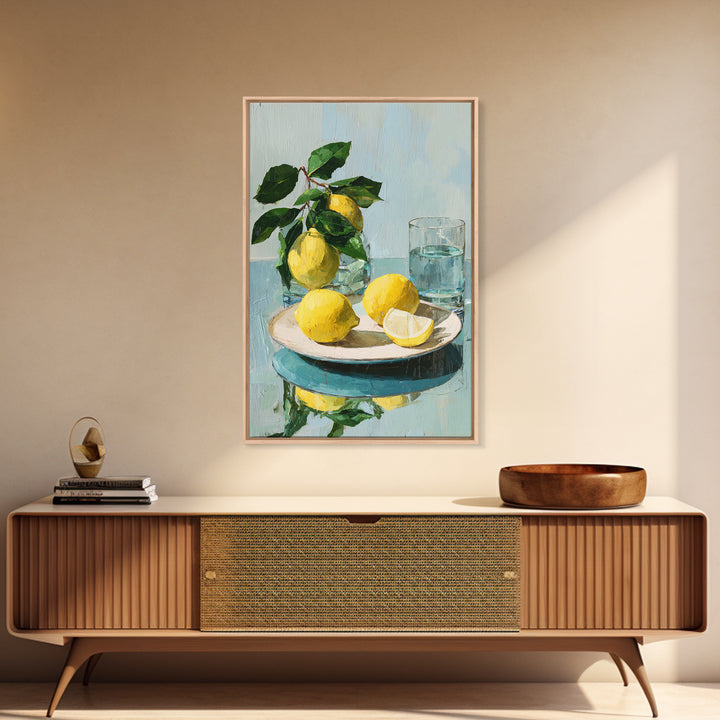 Lemon and Botanical Still Life Canvas Print, Bathroom Art, Wall Art, Bathroom Decor, Spa, Dog Portrait, Canvas Wall Art, BAT-2x3-86