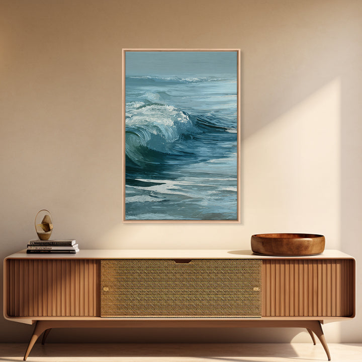 Calming Blue Ocean Wave Study Canvas Print, Bathroom Art, Art Print, Bathroom Decor, Fine Art, Spa, Custom Pet Portrait, BAT-2x3-9