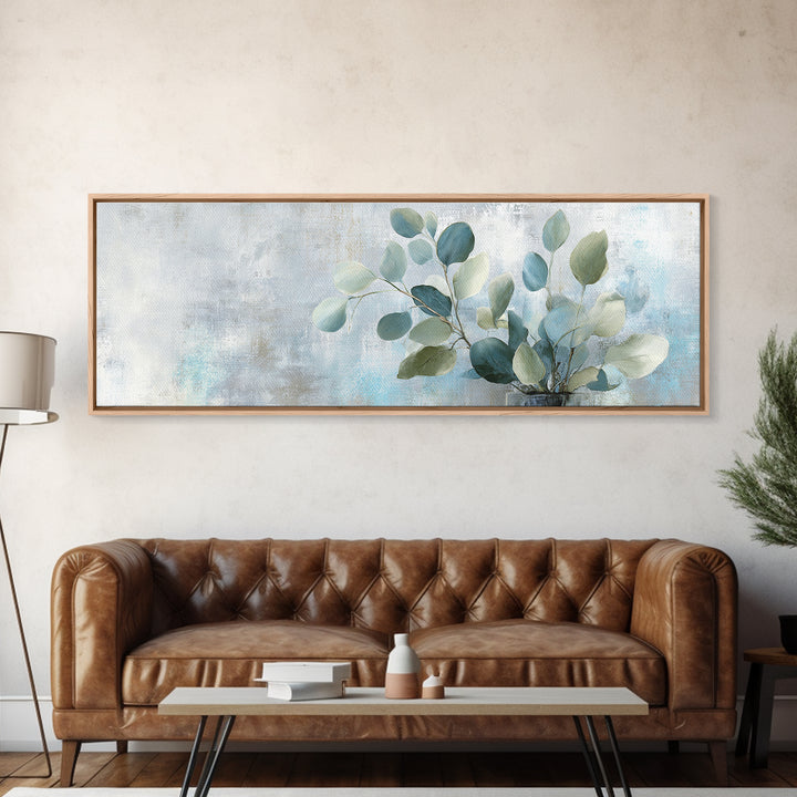Sunlit Window Plant Shadow on Plaster Canvas Print, Bathroom Art, Poster, Bathroom Decor, Abstract Art, Spa, Digital Print, BAT-3x1-34