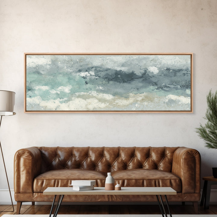 Soft Cloud and Rain Composition Canvas Print, Bathroom Art, Statement Artwork, Bathroom Decor, Fine Art, Spa, Digital Art, BAT-3x1-35