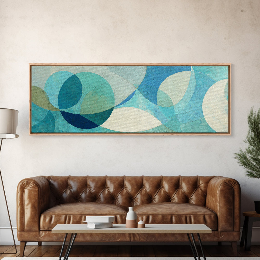 Clean Geometric Forms Framed Canvas Print, Bathroom Art, Bathroom Decor, Abstract Art, Spa, Bathroom Accessories, Modern Art, BAT-3x1-37