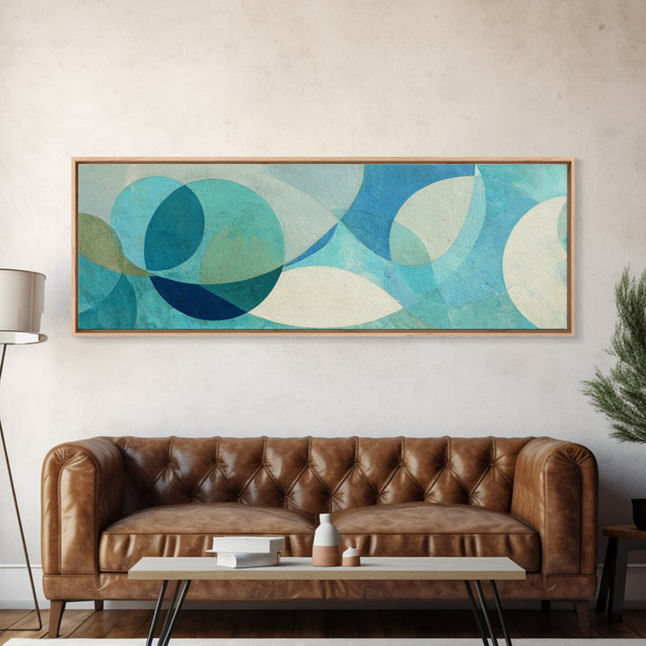 Clean Geometric Forms Framed Canvas Print, Bathroom Art, Bathroom Decor, Abstract Art, Spa, Bathroom Accessories, Modern Art, BAT-3x1-37