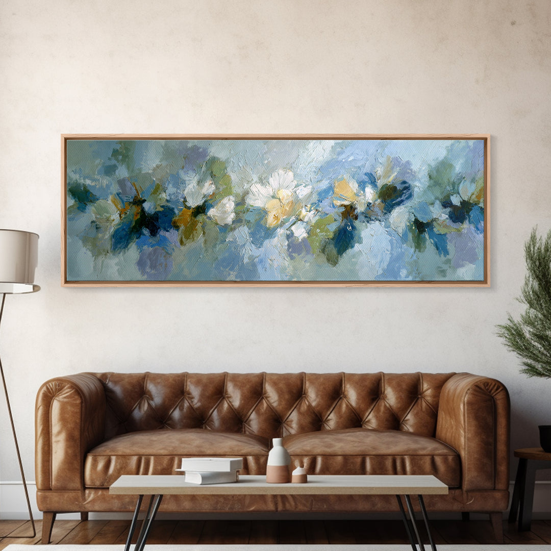 Sunlit Window Plant Shadow on Plaster Framed Canvas Print, Bathroom Art, Custom Pet Portrait, Bathroom Decor, Fine Art, Spa, BAT-3x1-58