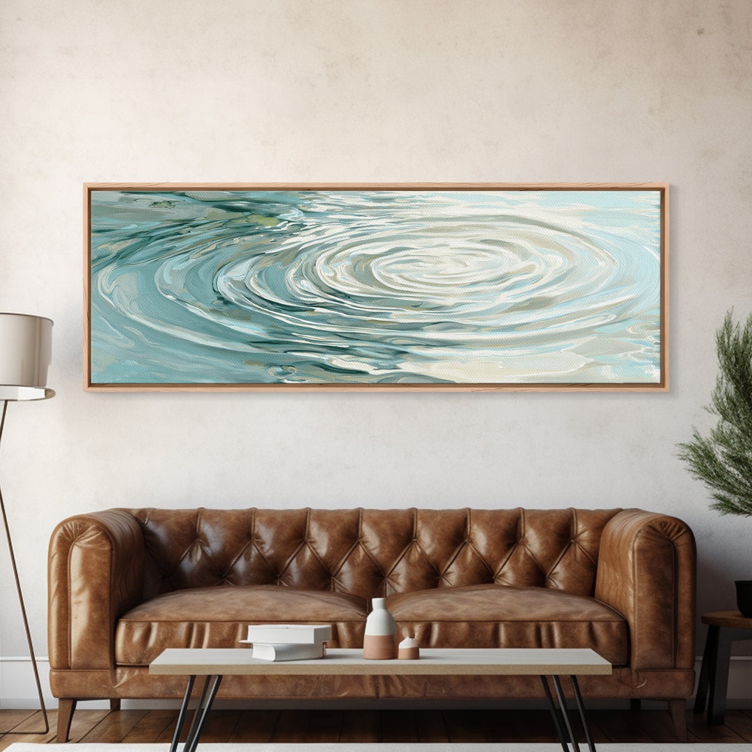 Abstract Water Ripples Framed Canvas Print, Bathroom Art, Bathroom Wall Decor, Bathroom Decor, Fine Art, Spa, Bathroom Print, BAT-3x1-69