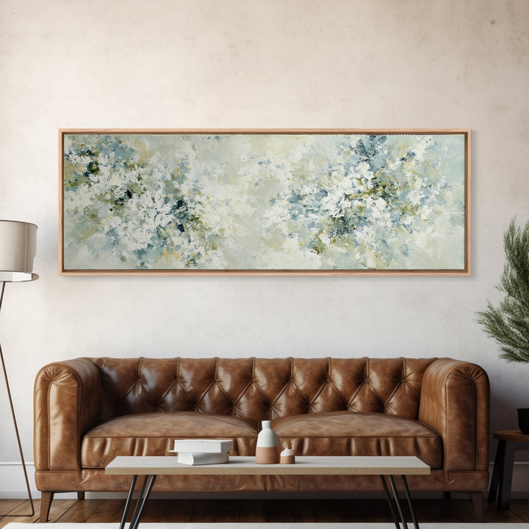 Sunlit Window Plant Shadow on Plaster Framed Canvas Print, Bathroom Art, Custom Pet Portrait, Bathroom Decor, Fine Art, Spa, BAT-3x1-82