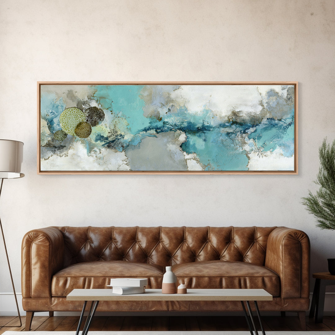 Lemon and Botanical Still Life Canvas Print, Bathroom Art, Framed Wall Art, Bathroom Decor, Watercolor Art, Spa, BAT-3x1-94